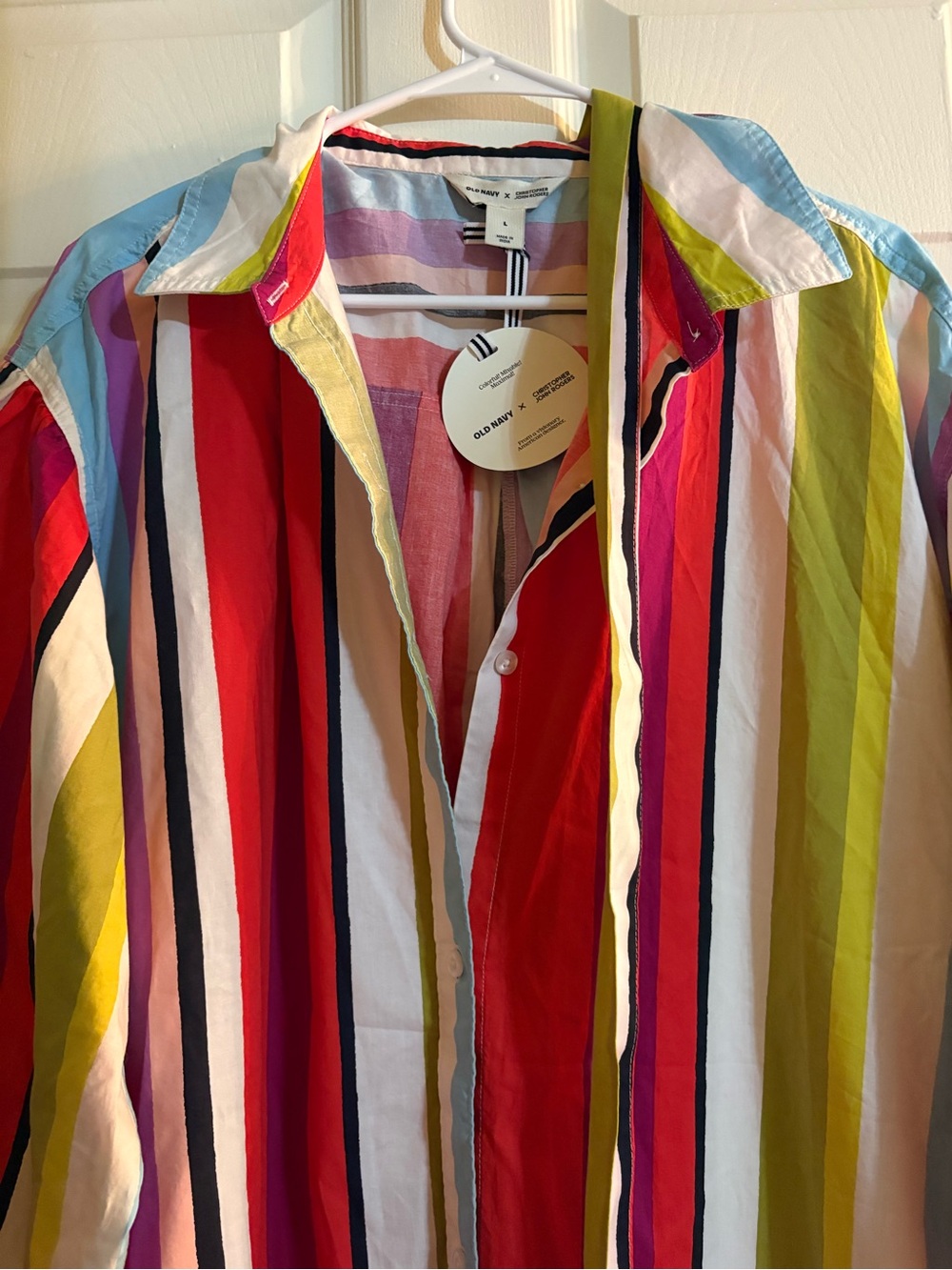 Christopher John Roger’s x Old Navy Striped Multicolor Shirt Dress L - Picture 4 of 5